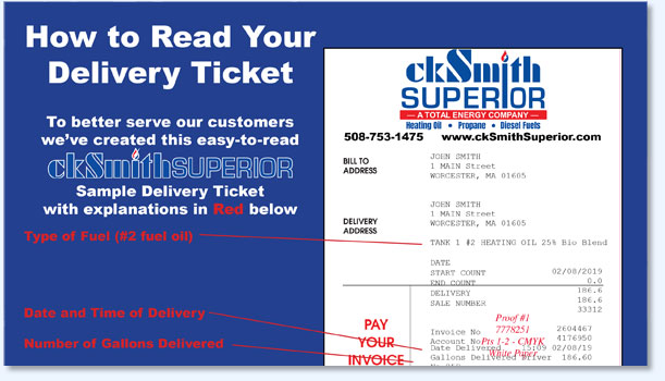 ckSmithSuperior sample bioHeat delivery ticket